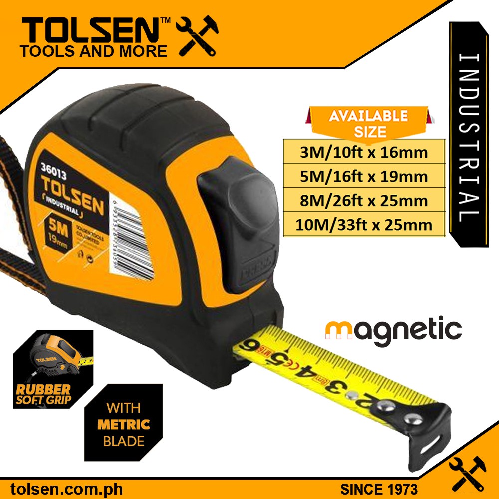 Tolsen Industrial Measuring Tape Auto Lock (3M 5M 8M 10M) Impact Resistance MID Class 2 Lazada PH