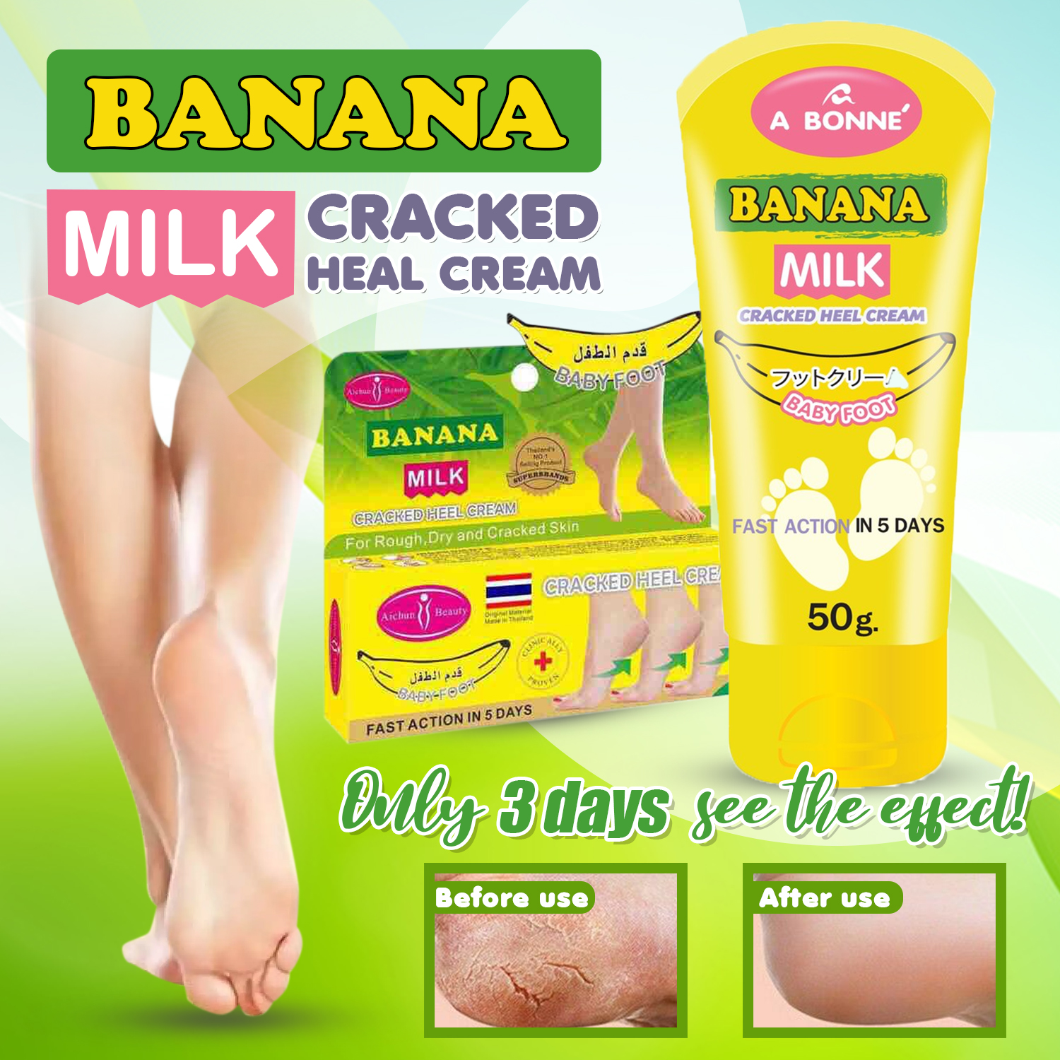 A Bonne Authentic Banana Milk Cracked Heel Cream 50g | Lazada PH