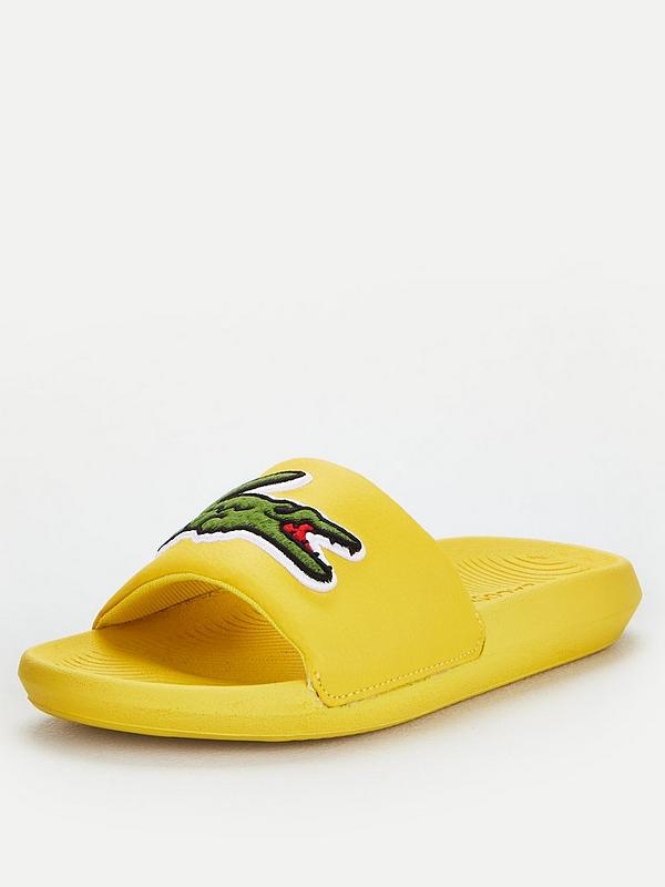 lacoste yellow slides