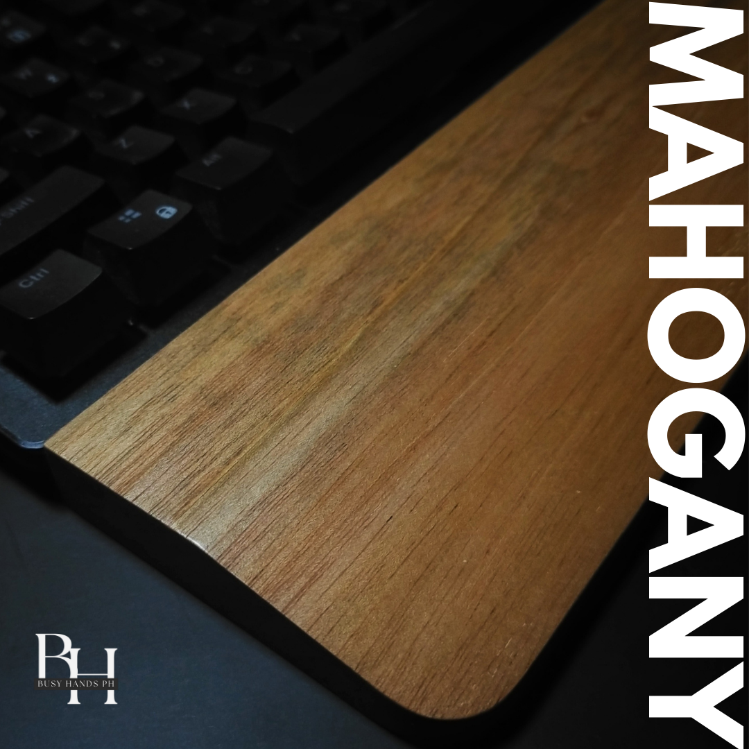 Mahogany (Clear Coat Finish) Wooden Keyboard Wrist Rest with Anti-skid ...