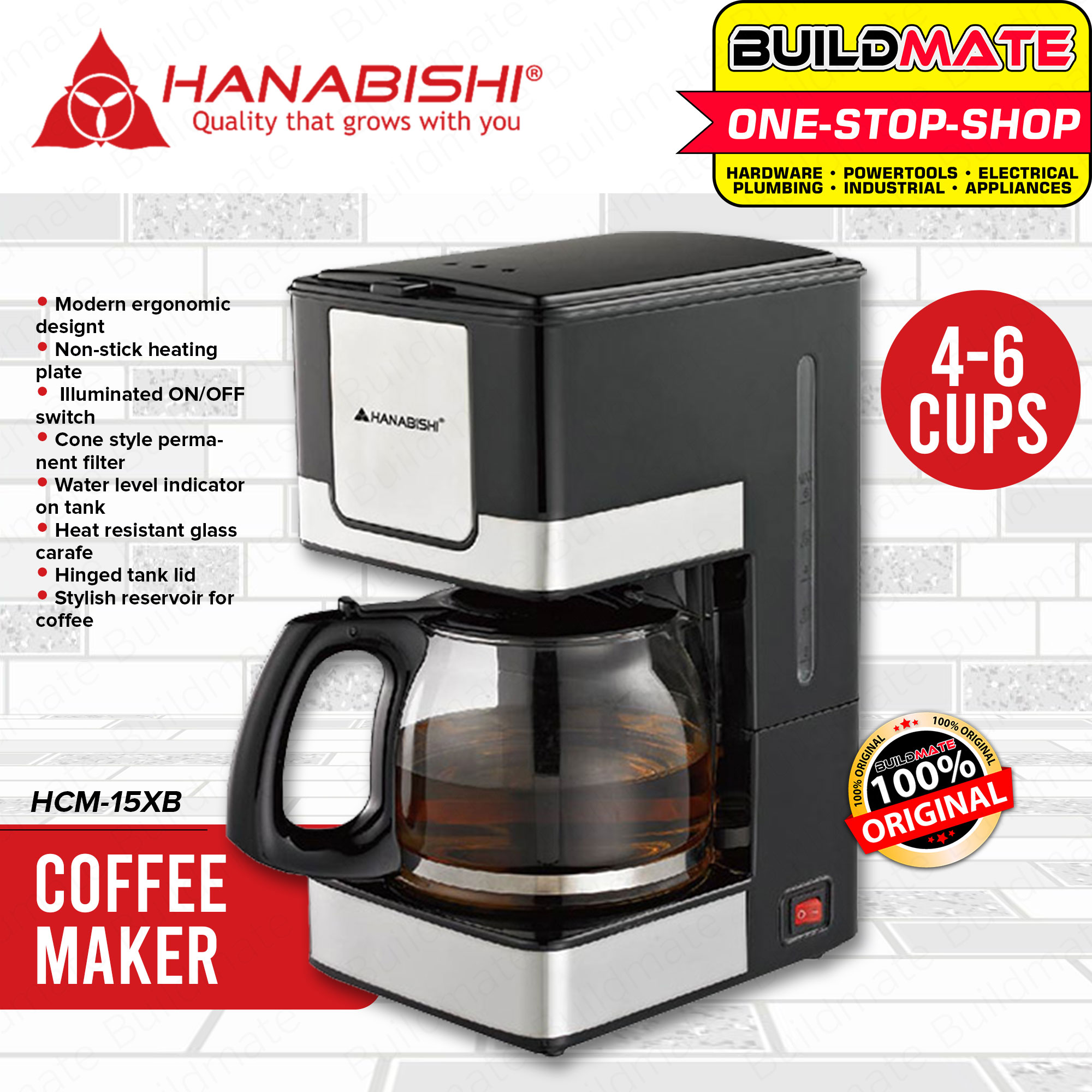 HANABISHI Coffee Maker Machine 46 cups HCM15XB BUILDMATE Lazada PH