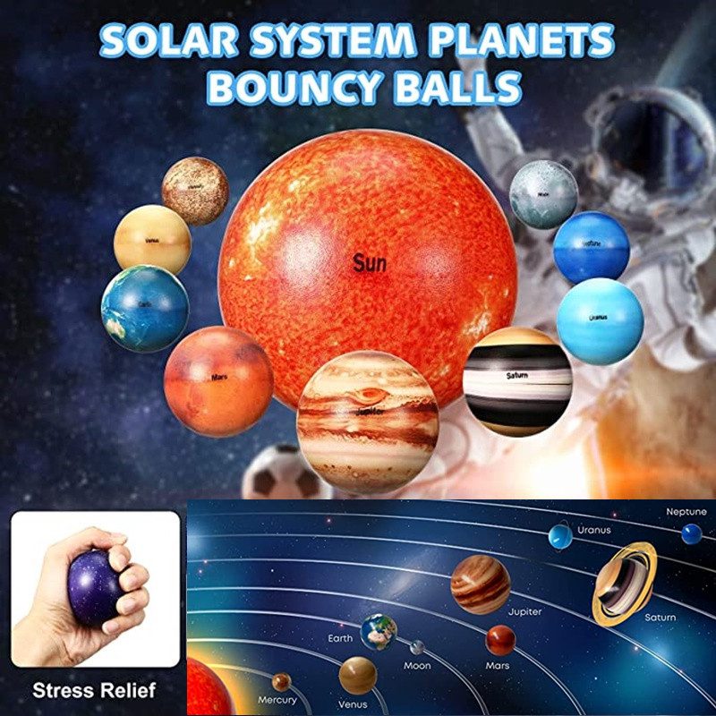 10pcs Solar System Stress Balls Early Educational Outer Space