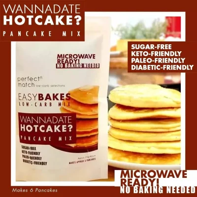 PerfectMatch EasyBakes Wannadate Hotcake Keto Low Carb Pancake Mix 170g
