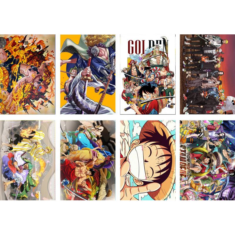 8pcs Anime Posters One Piece Hunter Arena Of Valor Poster Genshin