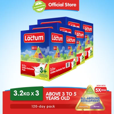 Lactum 3+ Plain 9.6kg (3.2kg x 3) Powdered Milk Drink for Children Over 3 up to 5 Years Old