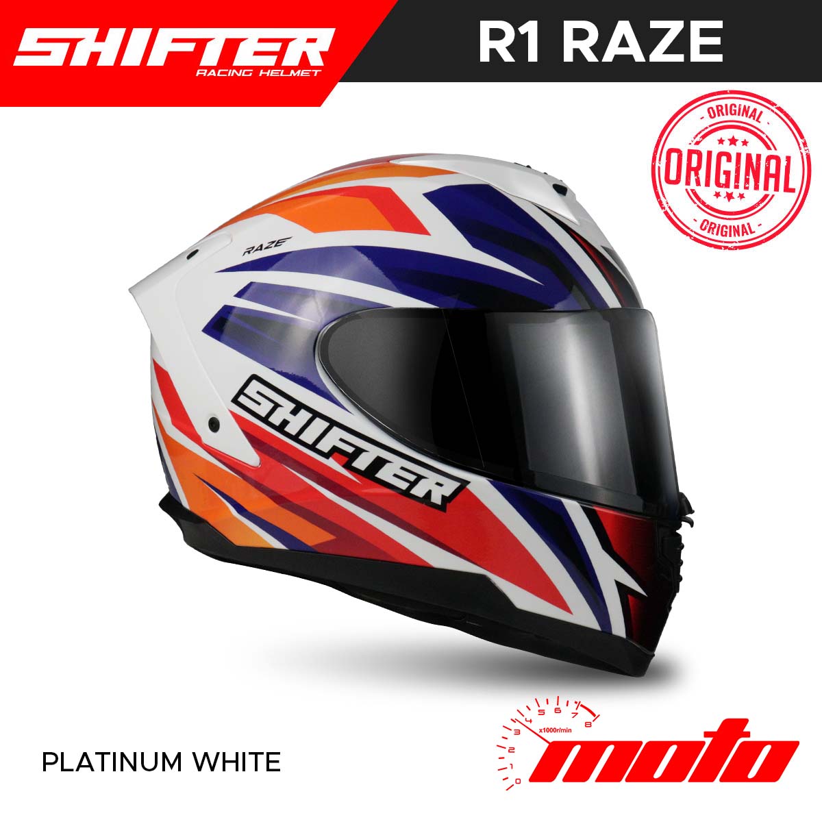 SHIFTER R1 Raze Full Face Dual Visor Helmet with Free Clear Lens