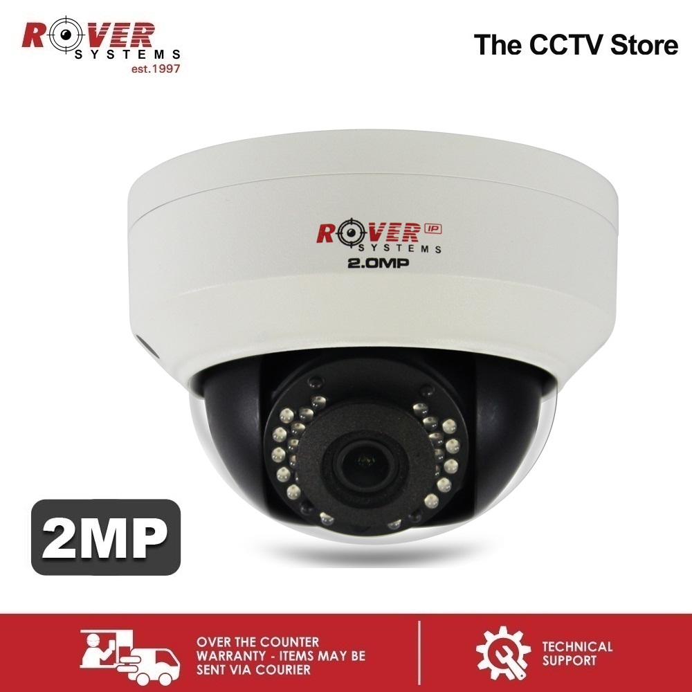 Rover Systems 2MP 1080P WDR Low Light Dome Indoor IP CCTV Camera, Up to