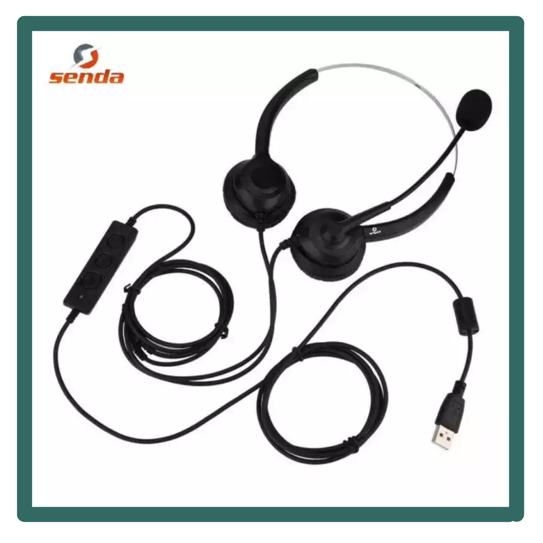 Senda Call Center USB Headset Noise Cancelling USB Call Center Headphone with Microphone Lazada PH