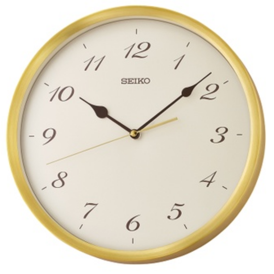 SEIKO WALL CLOCK QXA784G, Analog 3 Hands Display, Quiet Sweep Hand