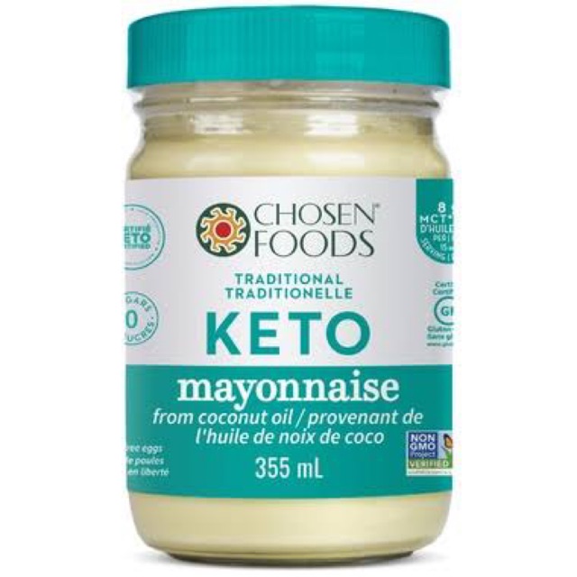 Chosen Foods Traditional Keto Mayo 12 oz./355ml , NonGMO, Gluten Free