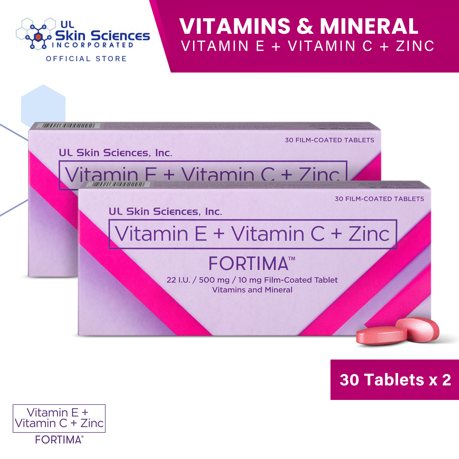 Fortima (Vitamin E + Vitamin C + Zinc) 30s Box (2 boxes) Lazada PH