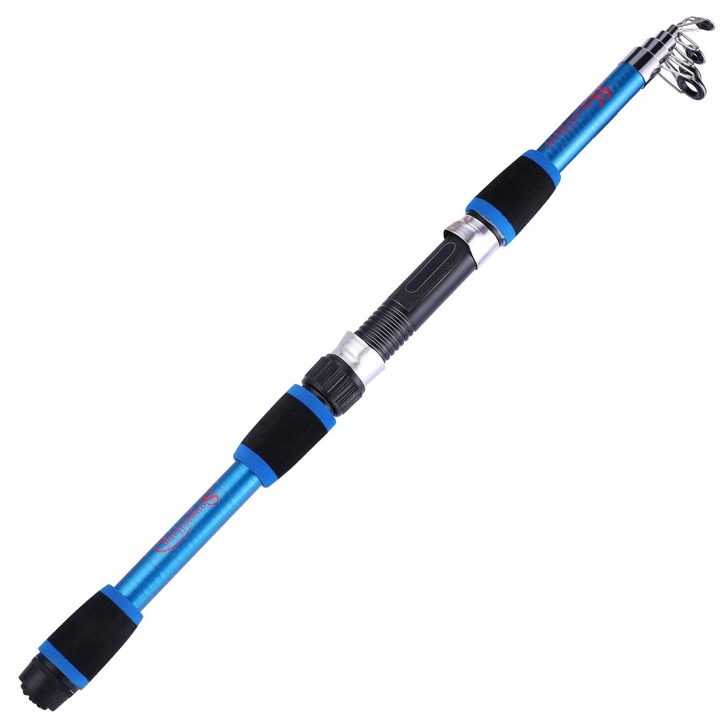 1.8M Fishing Rod & Reel Sets EVA Handle Glass Fiber Telescopic 6