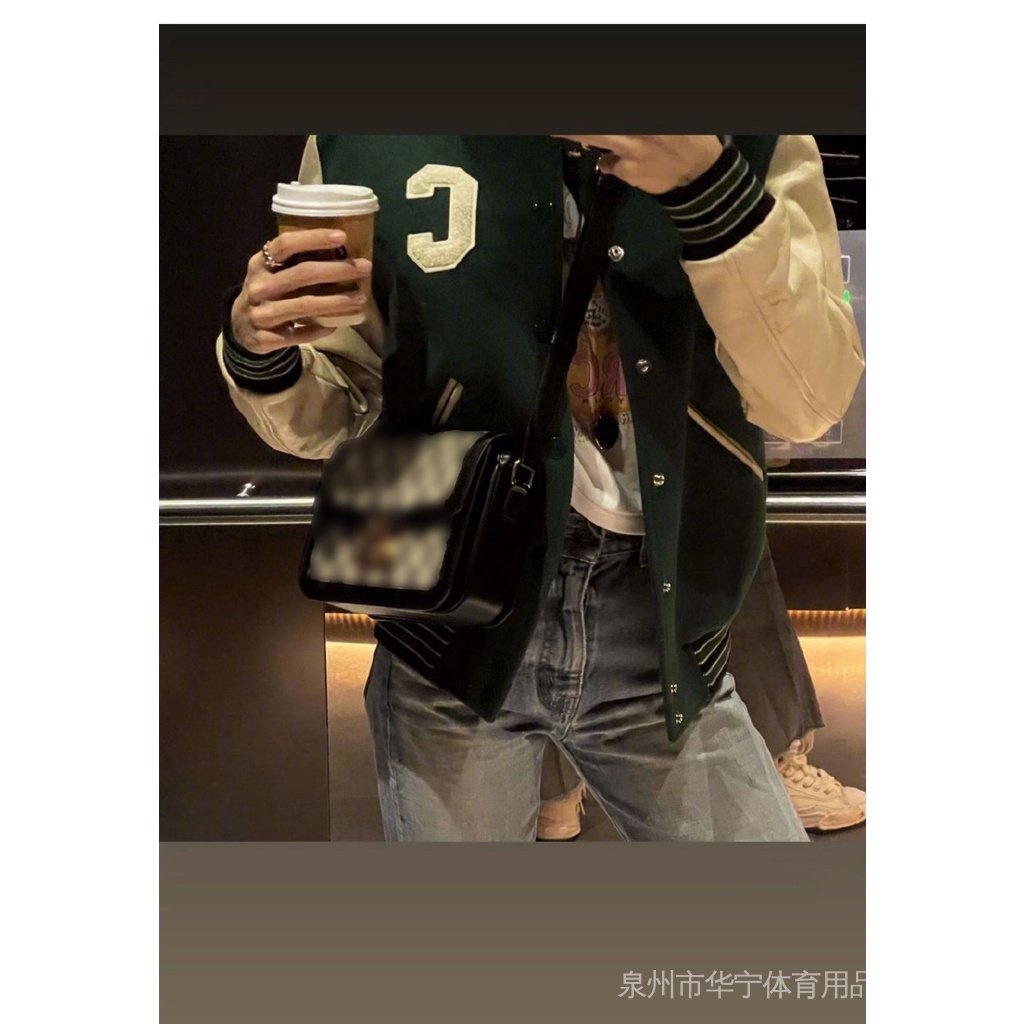 Blackpink Lisa Korean Baseball Uniform Short Coat College Style Faux