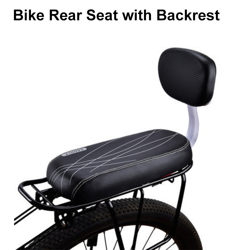 KADA Bike Back Seat with Backrest Armrest Footrest Bike Carrier PU