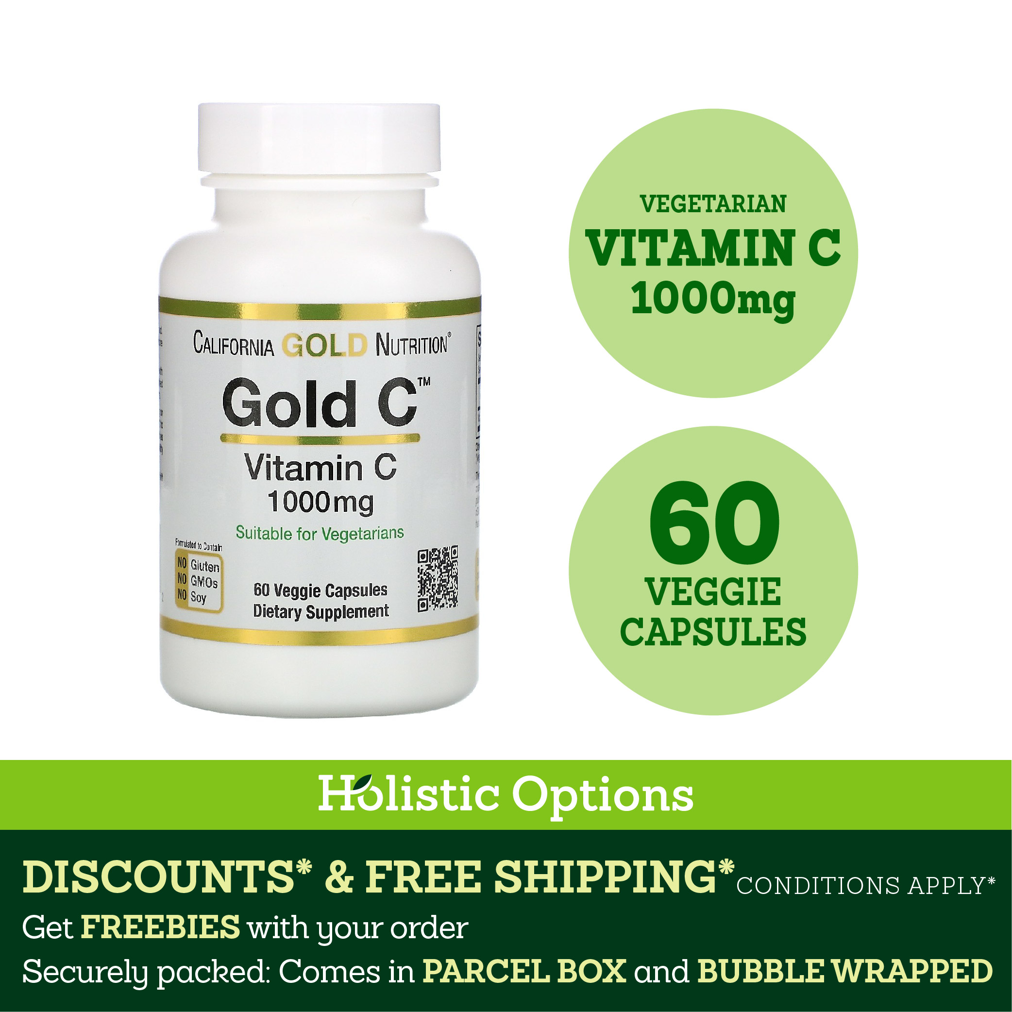 [Authentic] California Gold Nutrition, Gold C, Vitamin C, 1,000 mg, 60