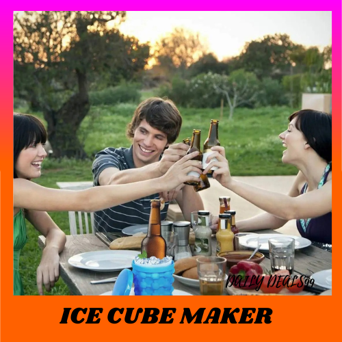 The Ultimate Ice Cube Maker Silicone Bucket with Lid Makes Nugget Ice Chips  for Soft Drinks, Crushed Ice Tray Mold, Wine Chilling Bucket Magic Ice