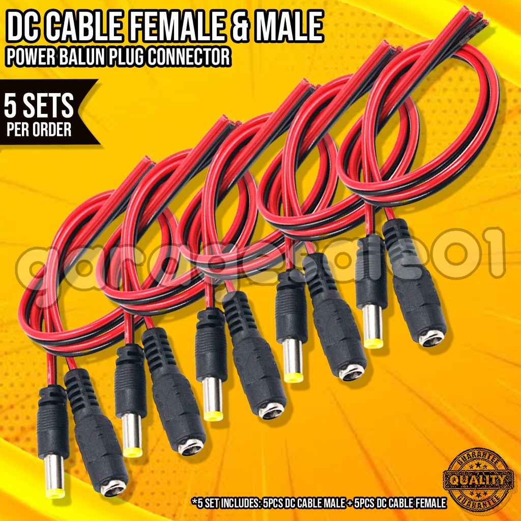 ⚡⚡5 Pairs DC Cable Male + Female Power Balun Plug Connector⚡ Lazada PH
