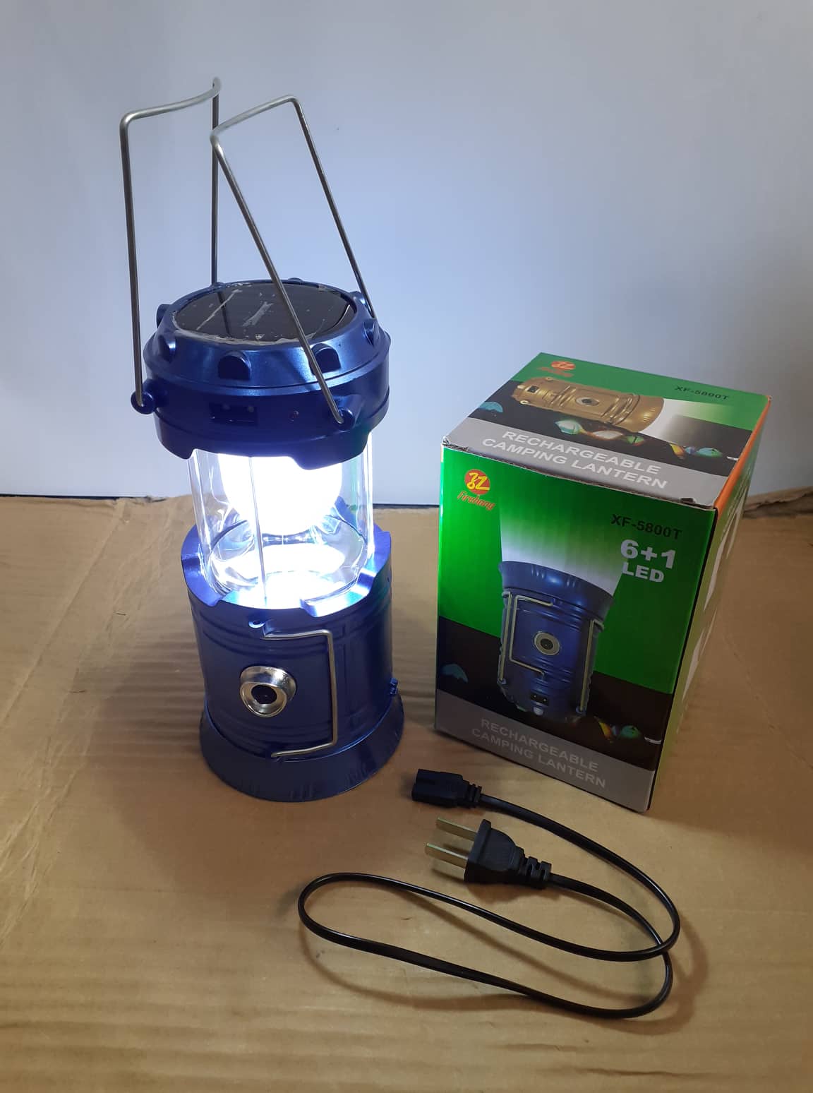 XF5800T 6+1 LED Rechargeable Camping Lantern & SOLAR RECHARGEABLE