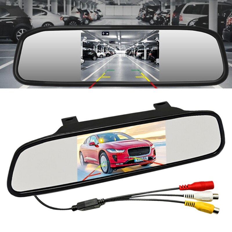 Car High Definition Rear View Mirror Display With 2 Way Video Input