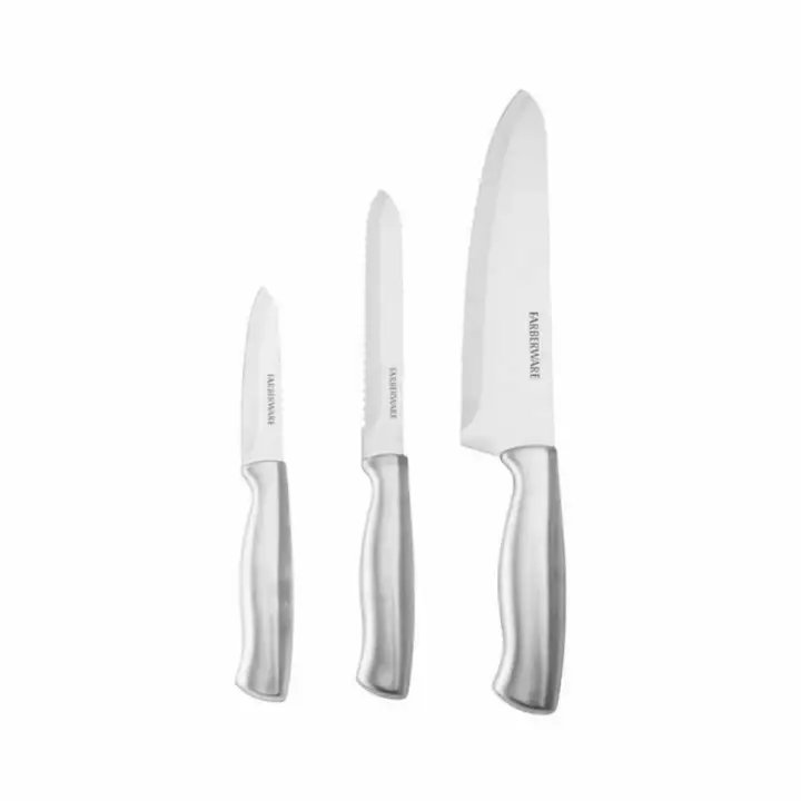 Farberware 3 Piece Stamped Stainless Steel Chef Knife Set Lazada Ph