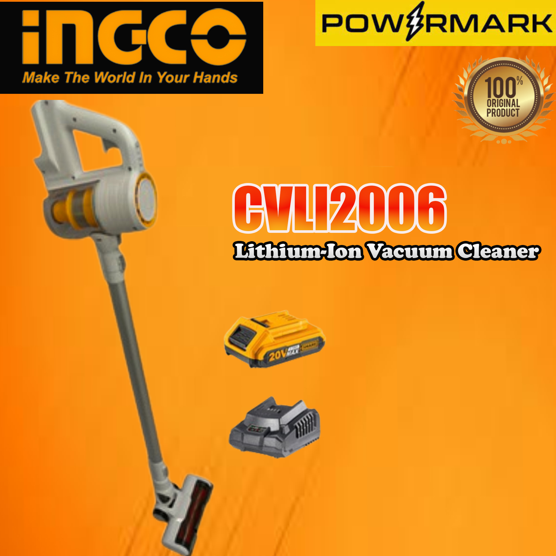 INGCO CVLI2006 LithiumIon Vacuum Cleaner 20V [POWERMARK ICT] Lazada PH