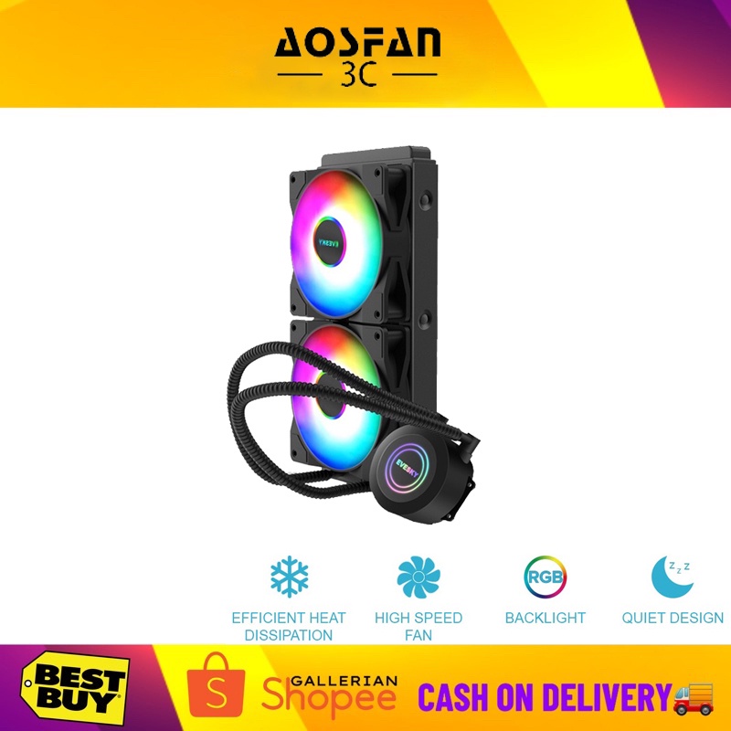 EVESKY 120/240 allinone water cooler cpu radiator set RGB Cooler fan