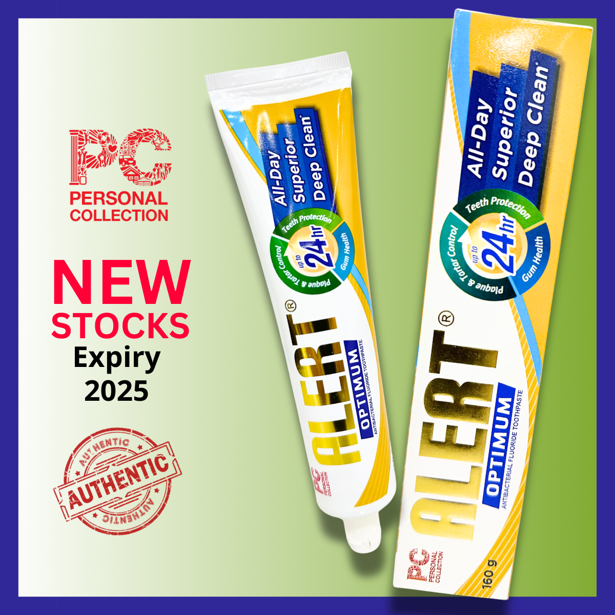 Alert Optimum Fluoride Toothpaste Advance Care Intense Fresh Gel Fresh ...