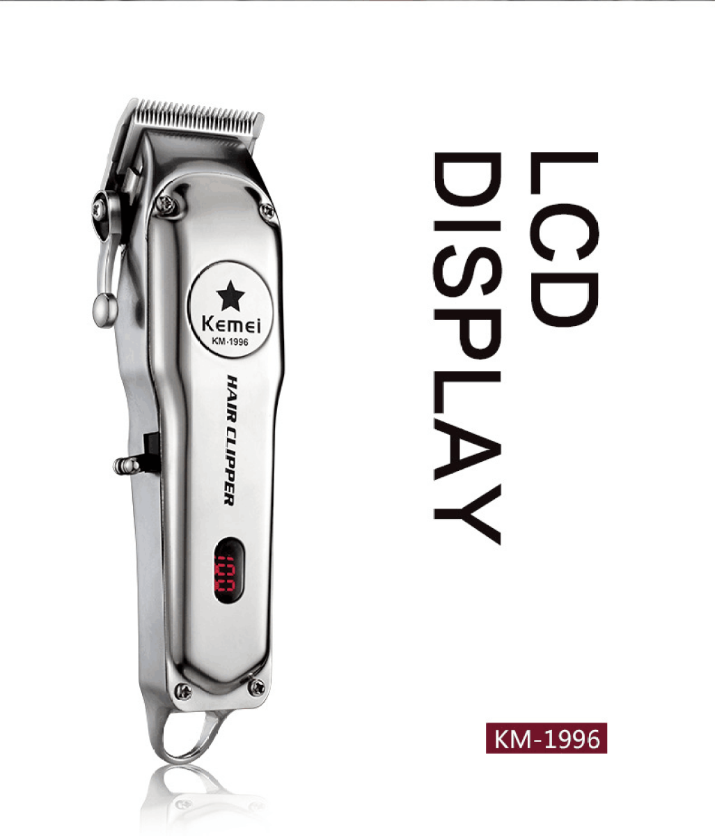 Kemei KM1996 All Metal LED Electric Electric Hair Clipper Professional