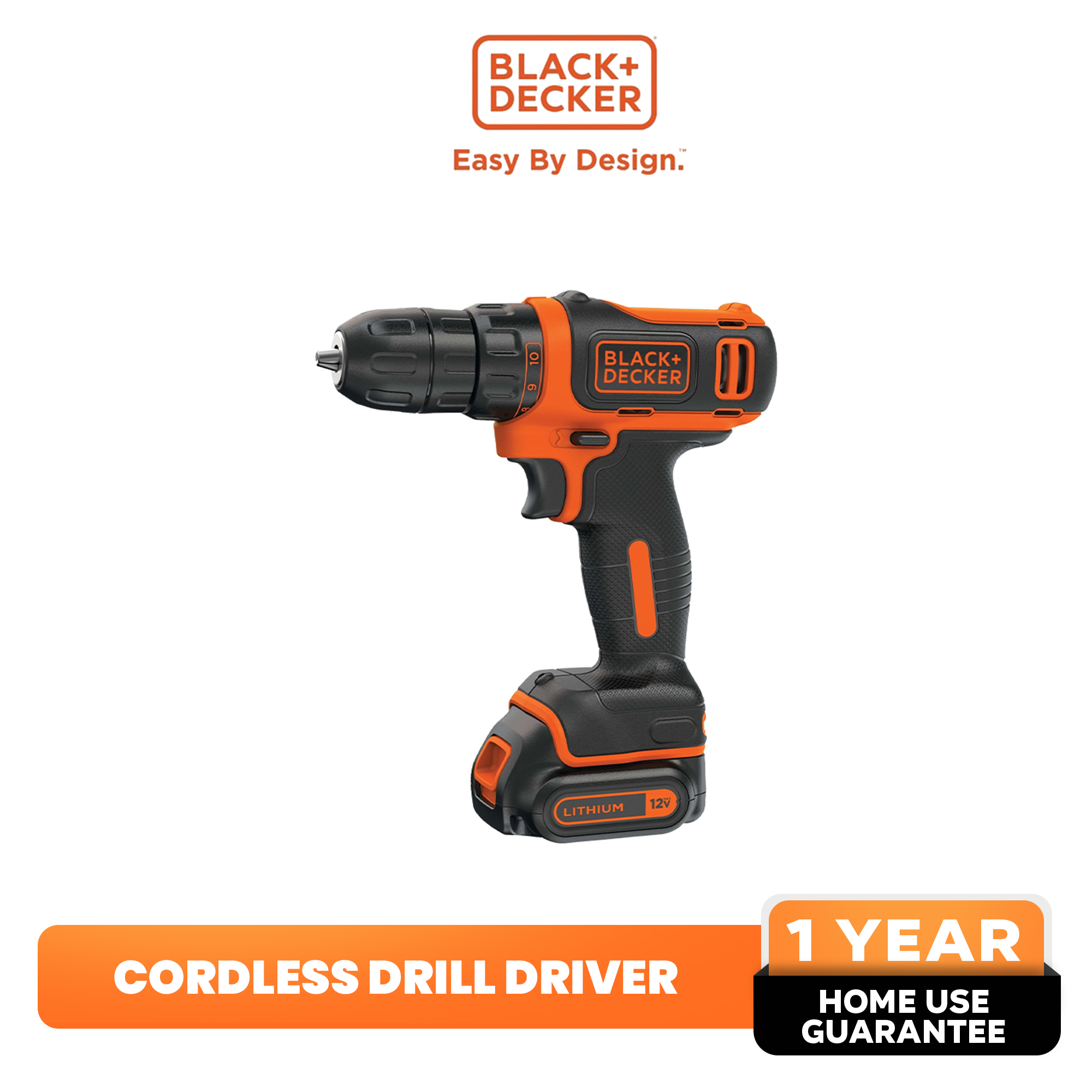 BLACK DECKER Cordless Drill Driver 10.8V Li Ion BDCDD12