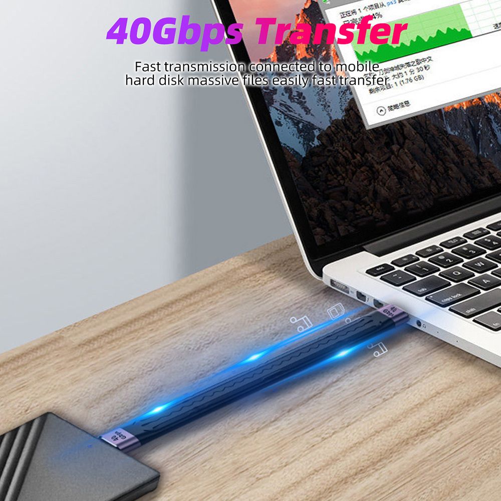 LONGB Điện Thoại Di Động Máy Tính Xách Tay PD100W Cáp Sạc Nhanh USB Linh Hoạt C Đến Type C 40Gbps Cáp Dữ Liệu USB 4.0 Gen3