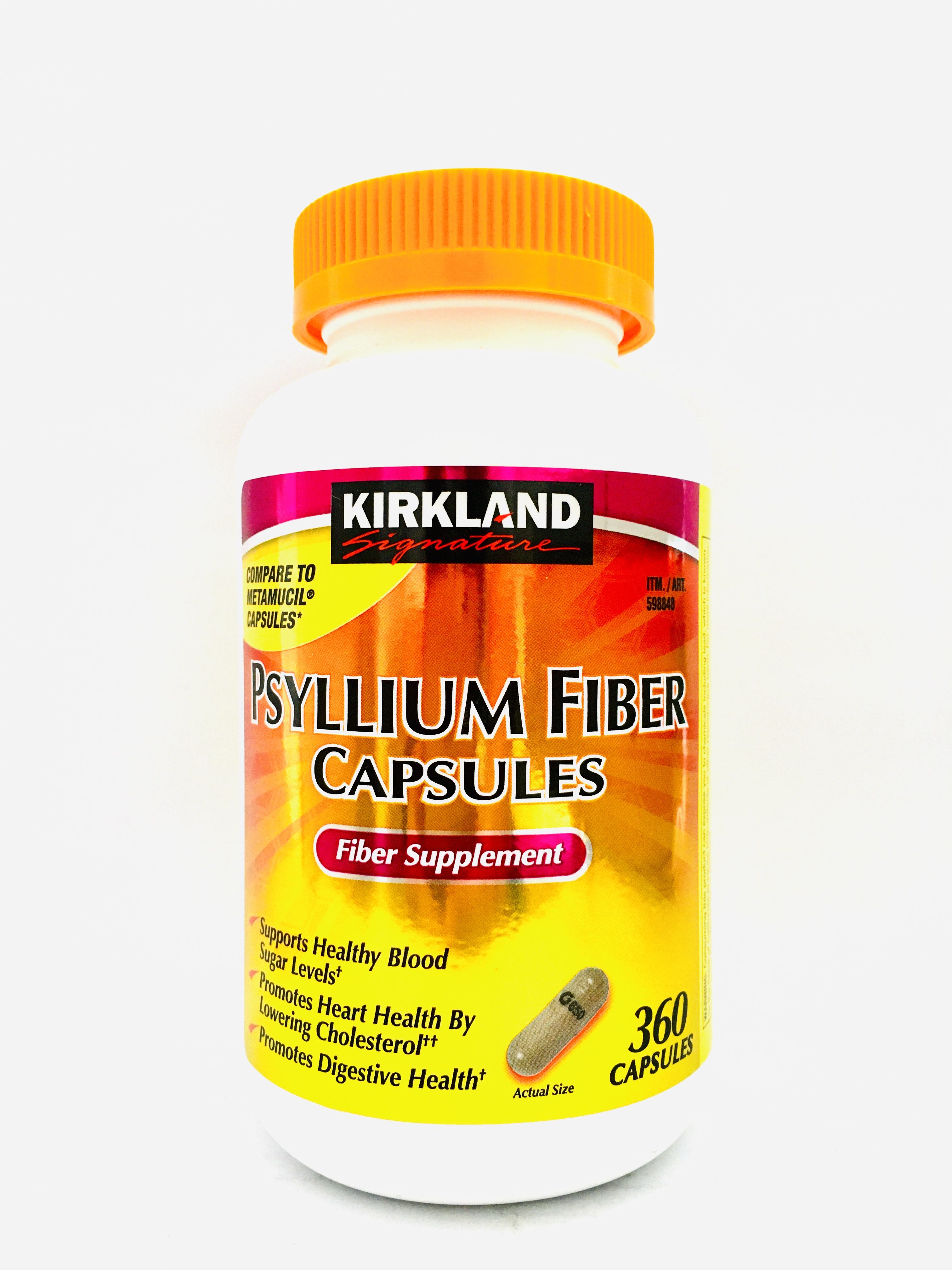 Kirkland Signature Psyllium Fiber Capsules Fiber Supplement 360