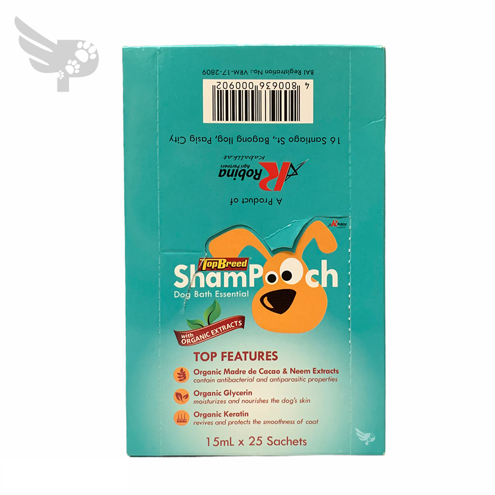 Shampooch Sachet Dog Shampoo 15ml x 25 sachets sold per box TopBreed Shampoo By Universal