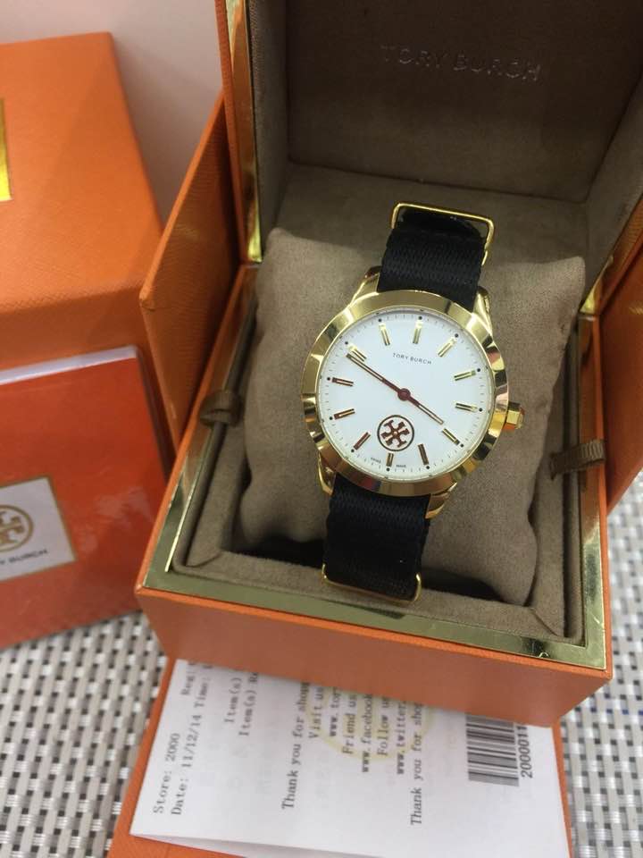 TB Tory Burch watch Pawnable/box and paperbag Gold black strap | Lazada PH