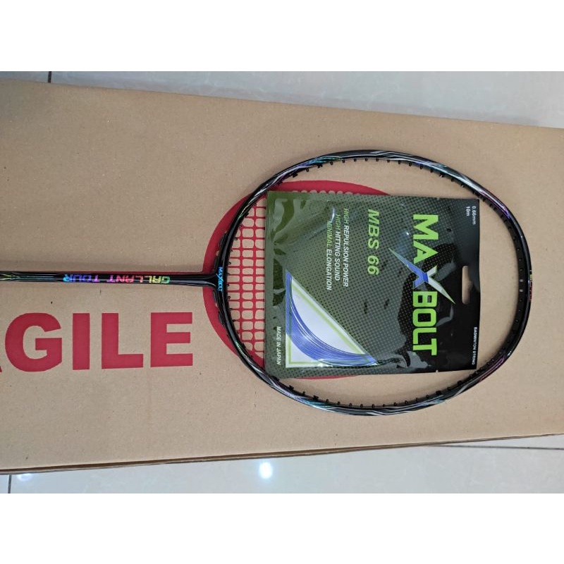 HITAM PUTIH Maxbolt GALLANT TOUR Black White BADMINTON Racket MAX BOLT