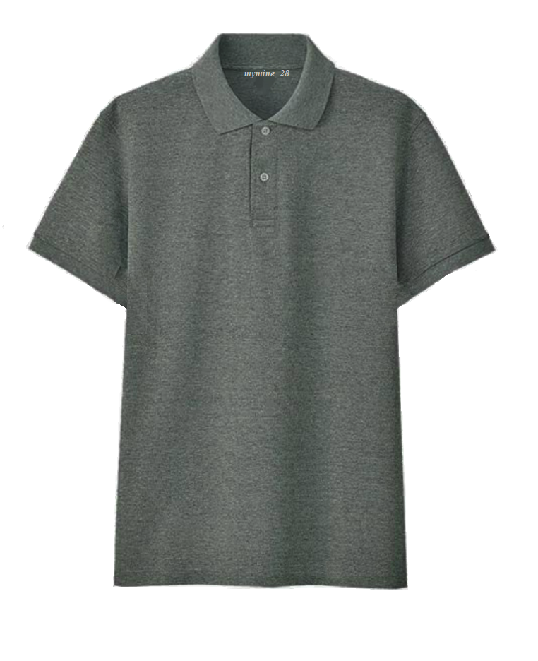 Polo Shirt Acid Dark Gray Plain Unisex Adult T-Shirt With Collar Good ...