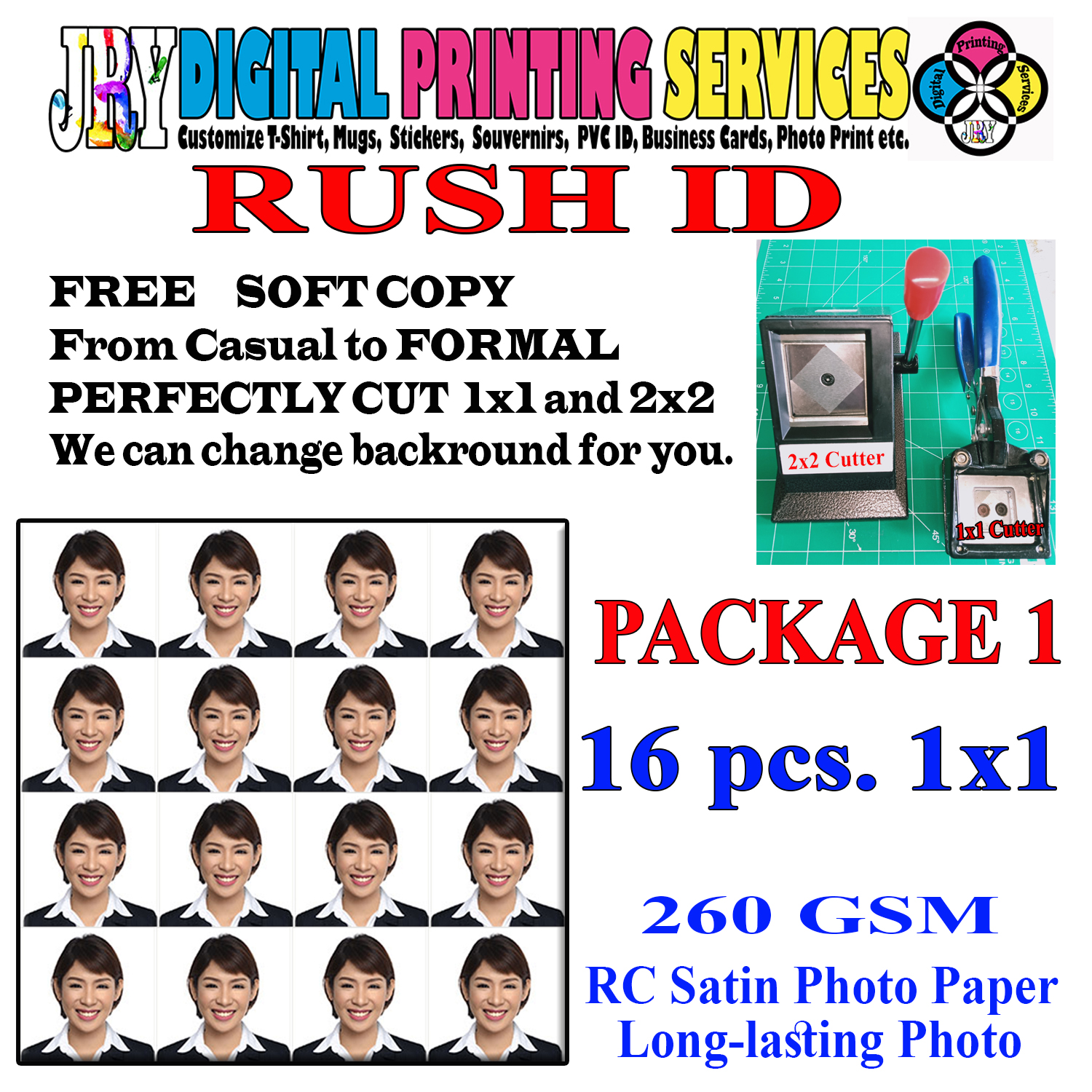 Jry Digital Photo Rush Id 2x2 1x1 And Passport Size With Free Downloadable Id Softcopy Lazada Ph 7398