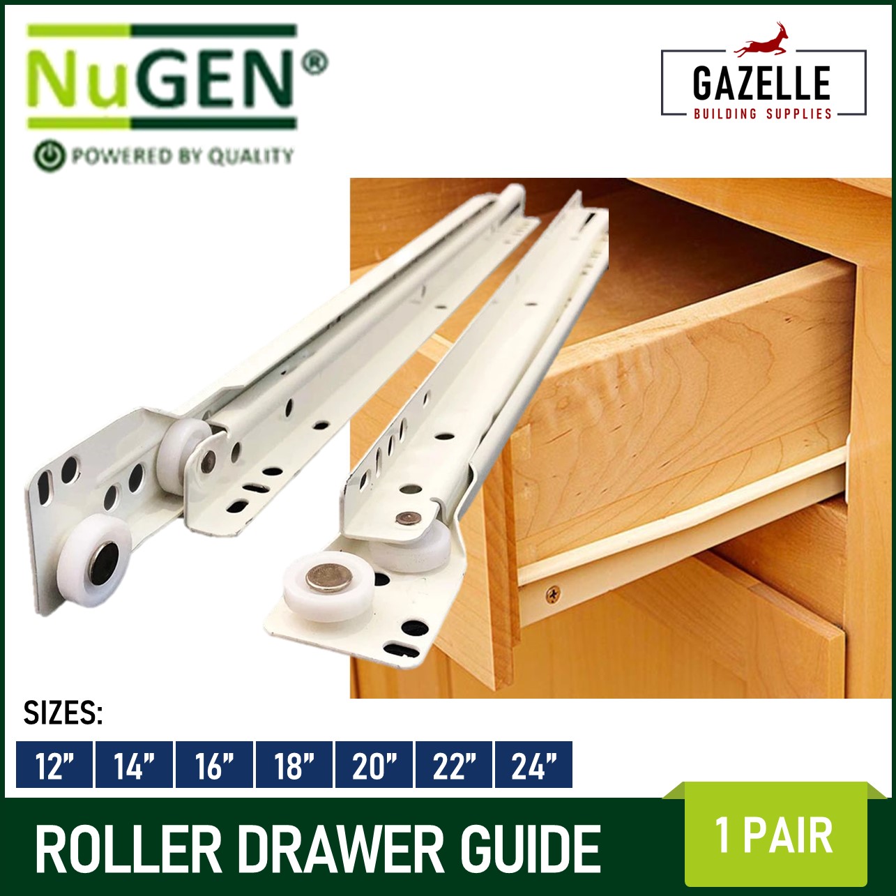 Nugen Drawer Guide Drawer Slide Roller Type Heavy Duty 1 Pair Lazada PH