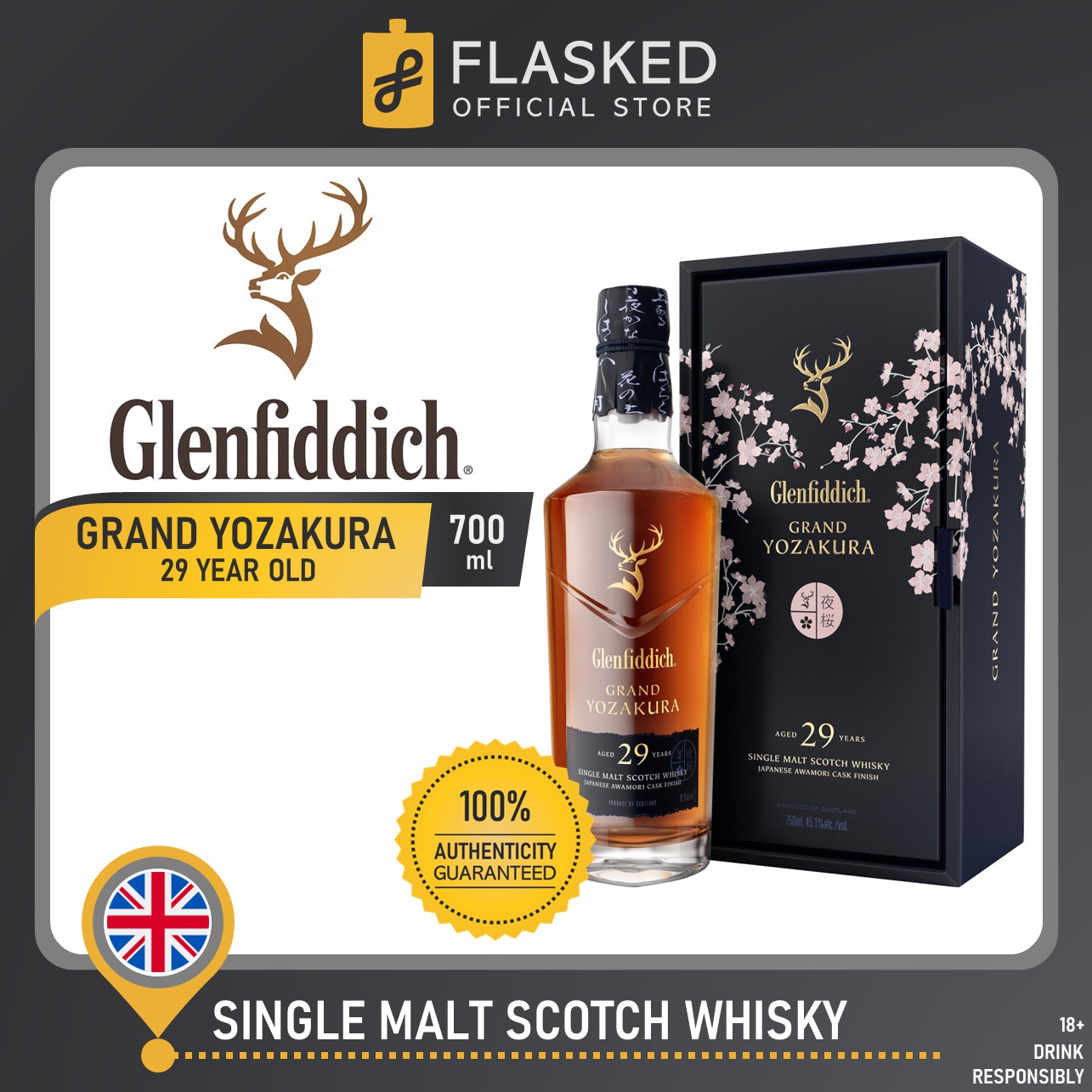 Glenfiddich 'Grand Yozakura' 29 Year Old Scotch Whisky 750ml