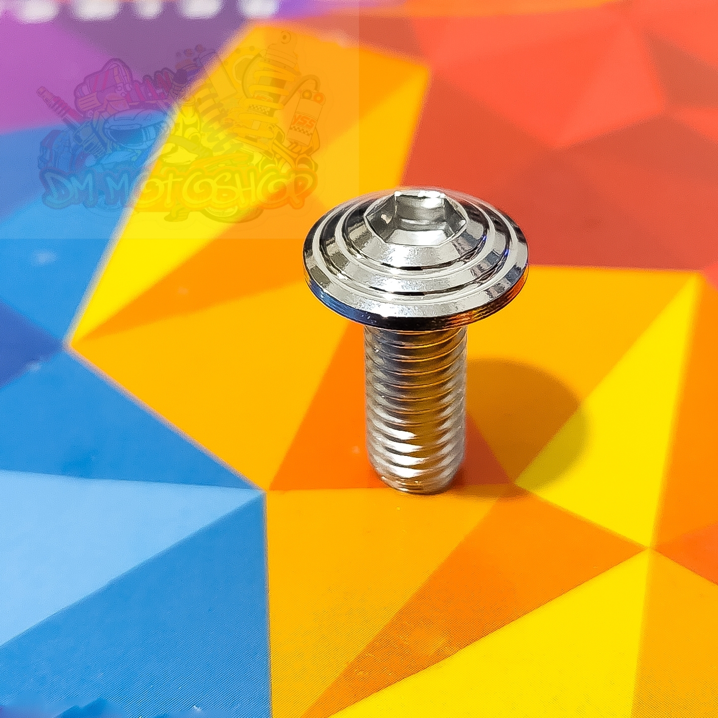 8x20 Gold/White Mushroom Spiral Rotor Bolts by Heng 1 Pc Moto