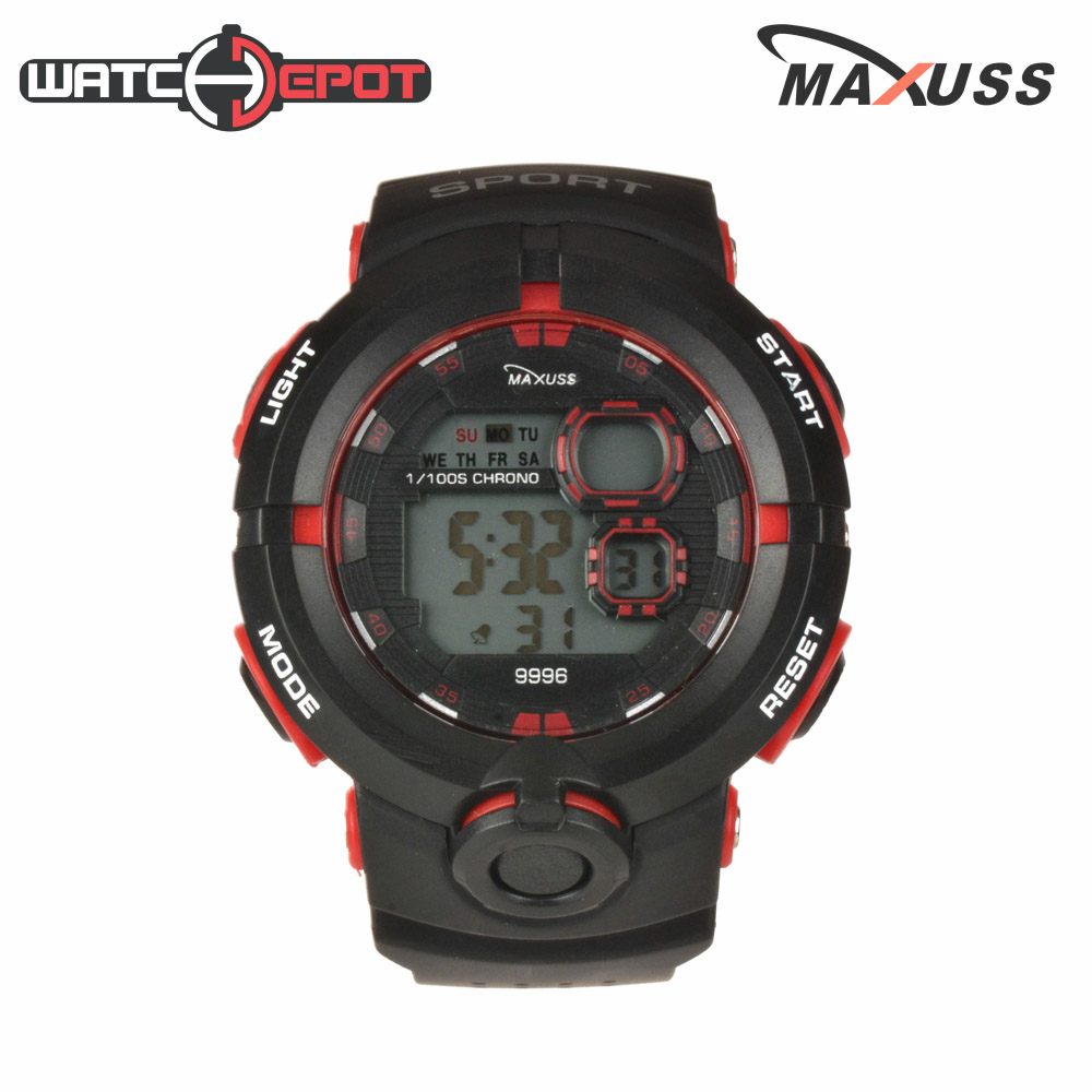 Maxuss Mens Rubber Sports Watch 9996 (Black/Red) Lazada PH