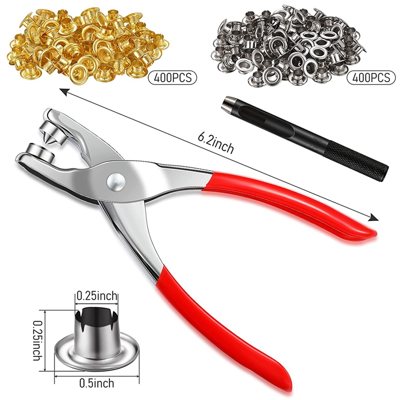 502 Pieces 1/4 Inch Grommet Eyelet Plier Set, Eyelet Hole Punch Pliers