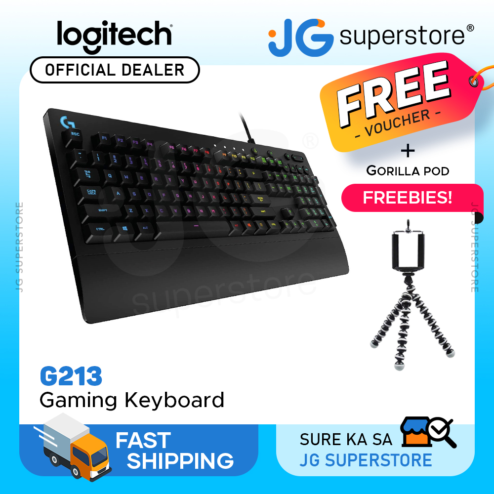 LOGITECH With Wire G213 Prodigy RGB Gaming Keyboard, Size: Regular