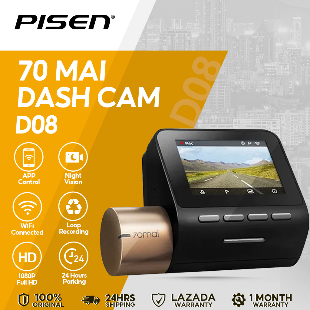 70 mai Dash Cam Lite Midrive D08 1080 Full HD Night Vision Dash Cam WRD Technology App Control