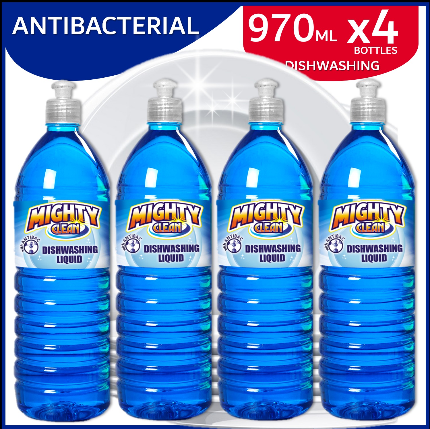 Mighty Clean Dishwashing Liquid Antibacterial Blue Dwl Blue 4