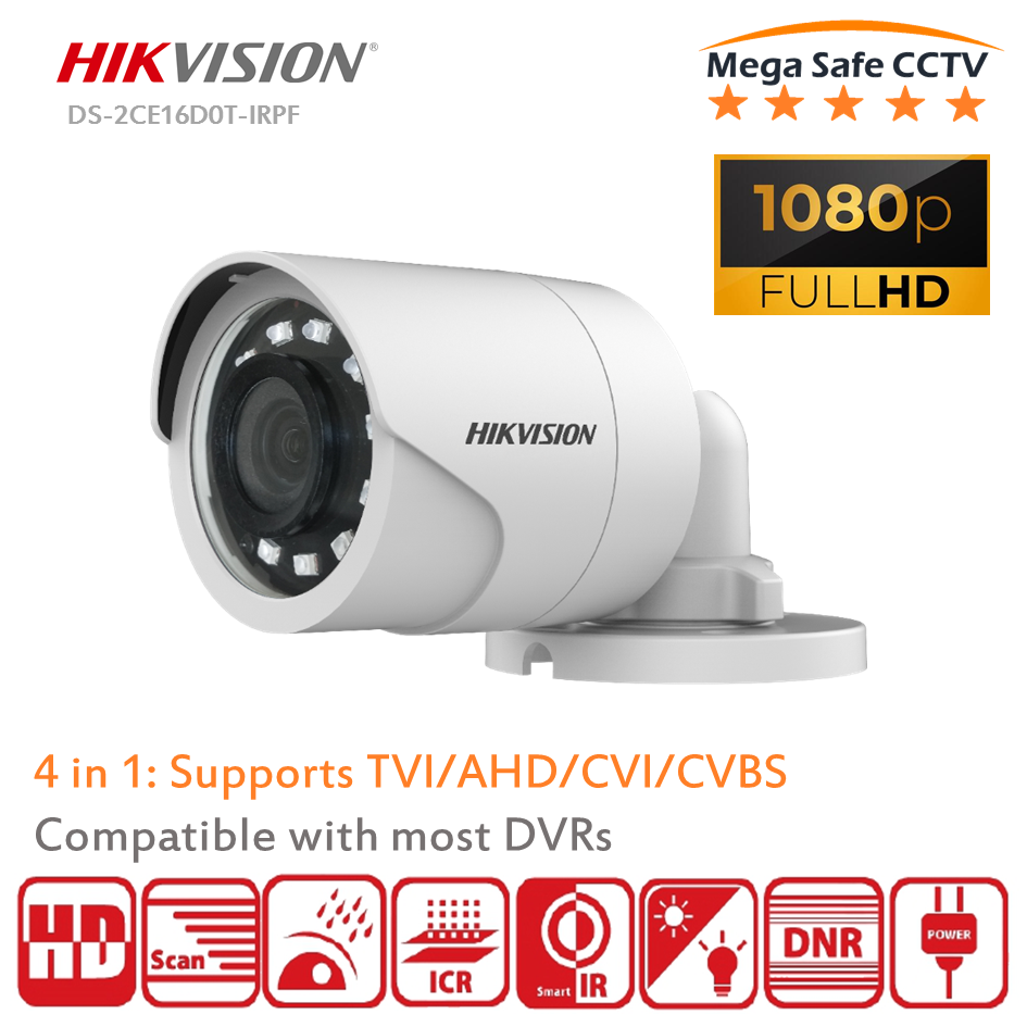 HikVision 2MP HD Outdoor IR Night Vision Bullet HDTVI Analog CCTV Color ...