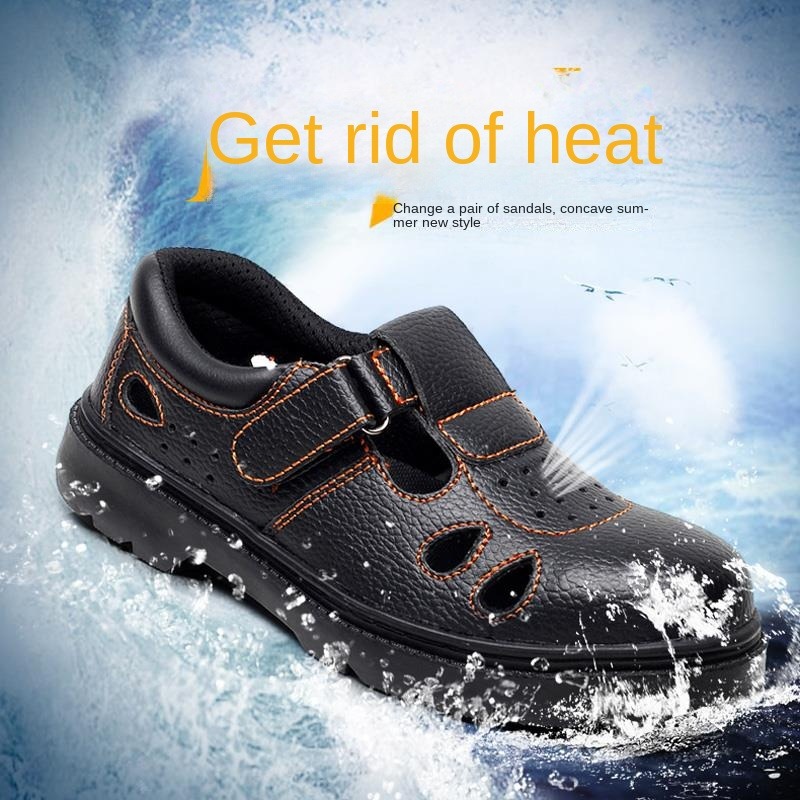 Summer labor insurance shoes sandals men s steel toe cap antismashing