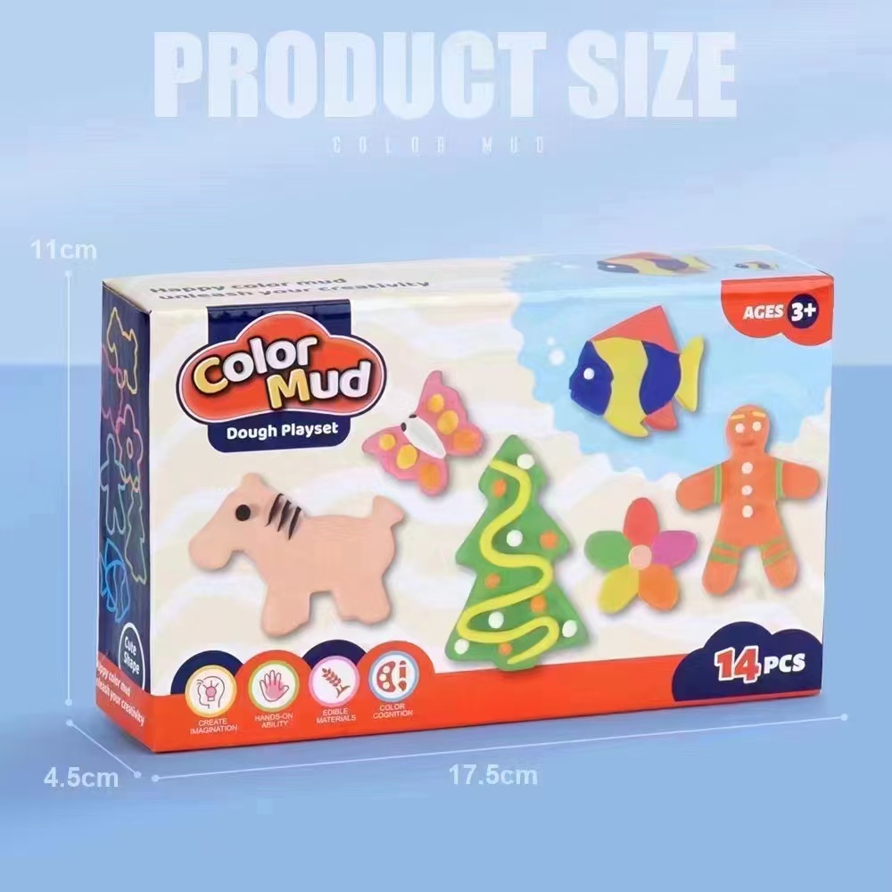Nicee play clay set 3 colors and 11 accessories children learning toys