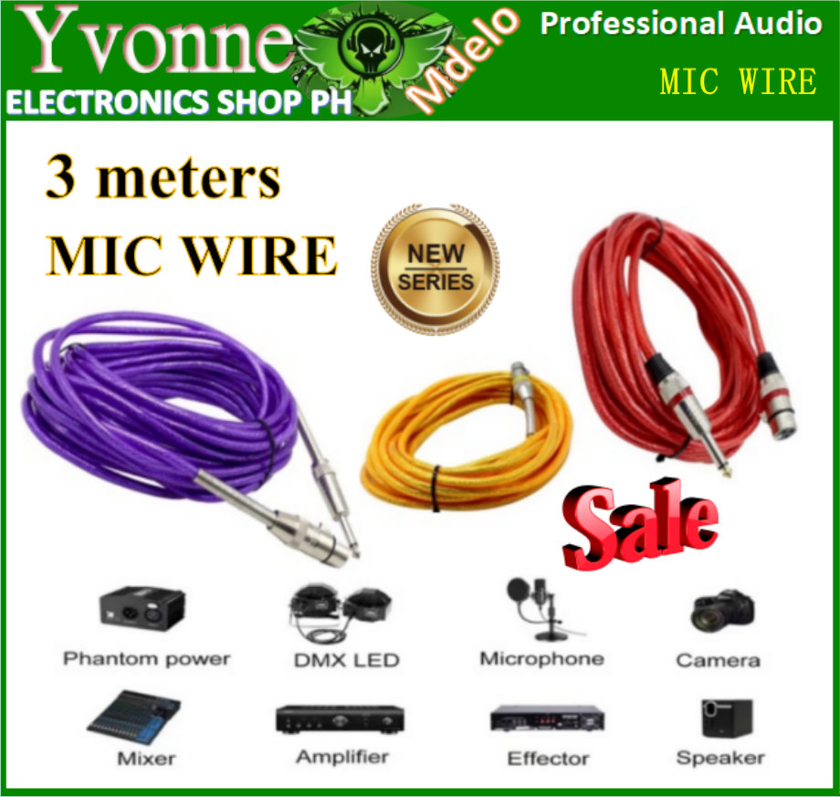 The 3 Meters MIC WIRE PL55 CANNON J Microphone Wire Cable Low Noise 