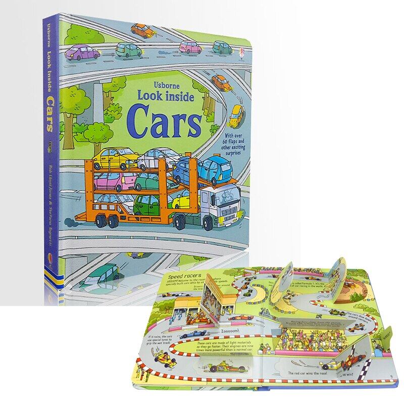 Usborne Look Inside Cars Lift The Flap Books Children Activity Book Board  Book Story Books Learning Materials for Kids Toddler Baby Book Bedtime  Story Reading Books Gift Montessori Educational Toys for 3-6