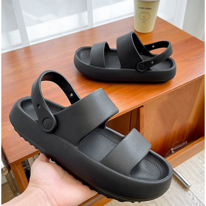 women thick platform leather slippers summer beach eva soft sole